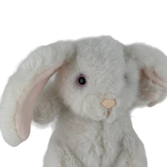 Vintage Applause White Bunny Rabblit Plush Stuffed Animal Toy Easter Pink Eyes - Picture 5 of 8